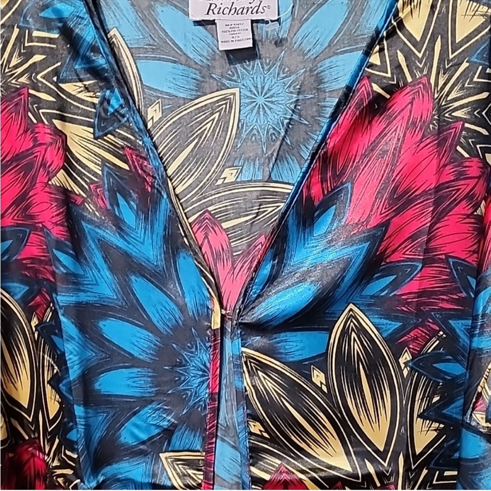 Anthony Richards Floral Blouse - Blue, Red, Yellow Full Length